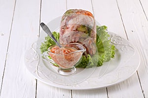 Aspic. traditional Russian dish