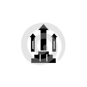 Aspirations for growth black icon concept. Aspirations for growth flat vector symbol, sign, illustration.