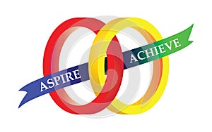 Aspire Achieve Motto Sports Symbol Illustration photo