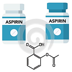Aspirin, also known as acetylsalicylic acid ASA, is a medication used to treat pain, fever, or inflammation photo