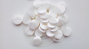 Aspirin tablets, close-up