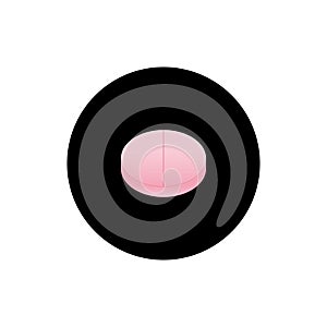 Aspirine pill round icon vector photo