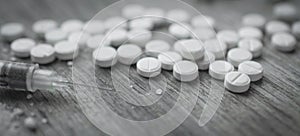 Aspirine pills close up photo