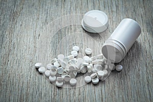 Aspirine white pills photo