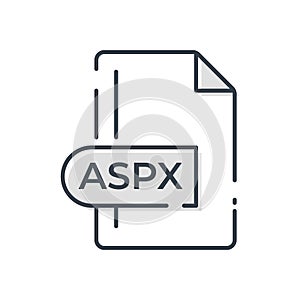 ASPX File Format Icon. ASPX extension line icon