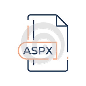 ASPX File Format Icon. ASPX extension line icon