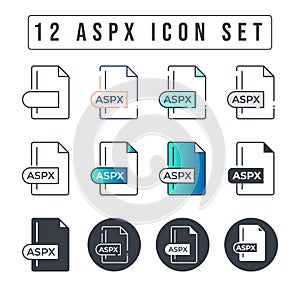 Aspx File Format Icon Set. 12 Aspx icon set