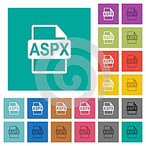 ASPX file format square flat multi colored icons