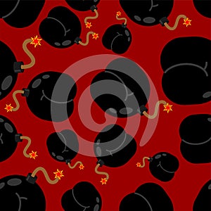 Ass bomb pattern seamless. fanny Explosives of mass destruction background. vector ornament