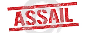 ASSAIL text on red vintage lines stamp