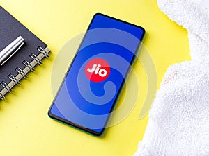 Assam, india - May 8, 2020 :  My jio app, for jio sim users.