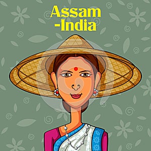 Assamese Woman in traditional costume of Assam, India