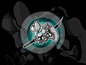 Assasin Mascot Illustration Vector Logo esport