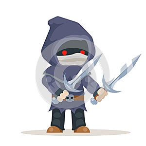 Assassin outlaw thief burglar fantasy medieval action RPG game character layered animation ready character vector