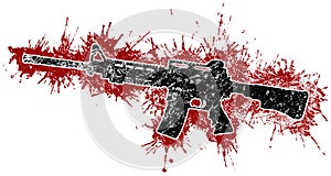 Assault Rifle and Blood Stains