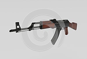 Assault Rifle gun weapon minimal 3d rendering on white background