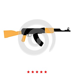 Assault rifle icon . Flat style