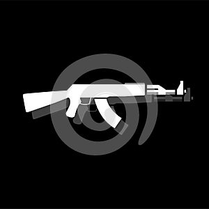 Assault rifle icon flat