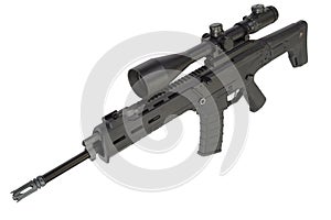 Assault rifle isolated