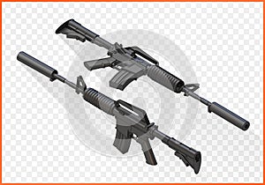 Assault rifle m4a1 isometric