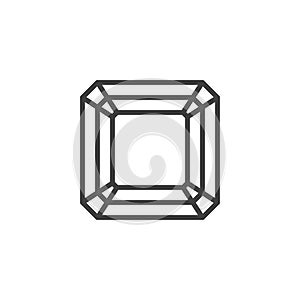 Asscher Diamond line icon