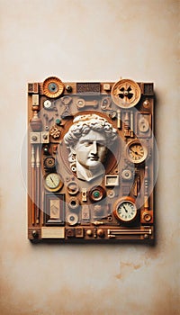 Assemblage is an artistic form and consists of three dimensional elements projecting out of or from the substrate. photo