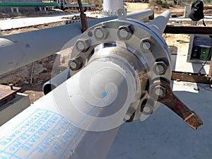 Assemble orifice flange to the pipe. photo