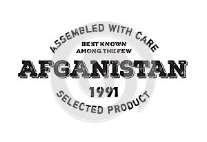Assembled in Afganistan rubber stamp photo