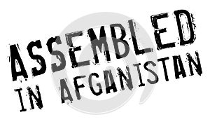 Assembled in Afganistan rubber stamp photo