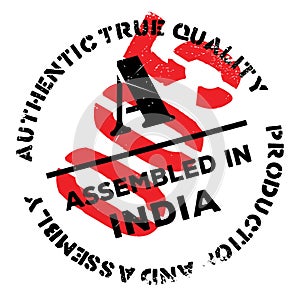 Assembled in India rubber stamp