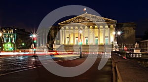Assemblee Nationale (the French Parliament) at night. Paris photo