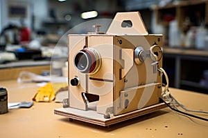 assembling cardboard box for pinhole camera