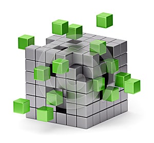 Assembling cube concept photo