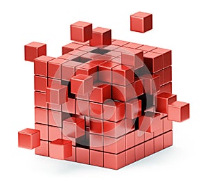 Assembling cube structure concept photo