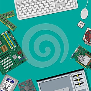 Assembling PC. Personal computer hardware.