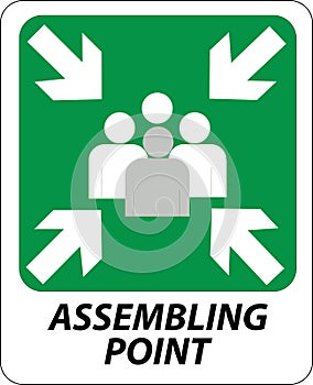 Assembling point sign photo