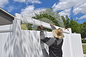 Assembling a vinyl outdoor privacy fence