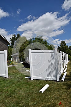 Assembling a vinyl privacy fence