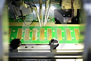 Assembly of computer circuit board Electronic circuit board production in machinery and technology