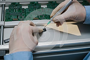 The assembly of computer units. Technological process.