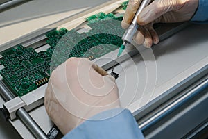 The assembly of computer units. Technological process.