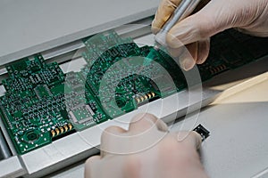 The assembly of computer units. Technological process.