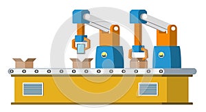 Assembly line. Automated conveyor system.