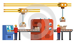 Assembly line. Automated conveyor system.