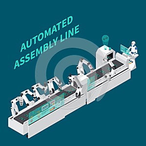 Assembly Line Isometric Background