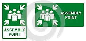 Assembly / meeting point icon. Vertical and horizontal version