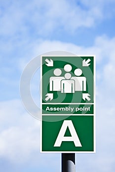 'Assembly point' sign