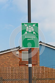 'Assembly point' sign