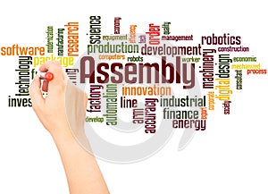 Assembly word cloud hand writing concept