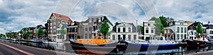 Assen canals and typical houses. Holland.